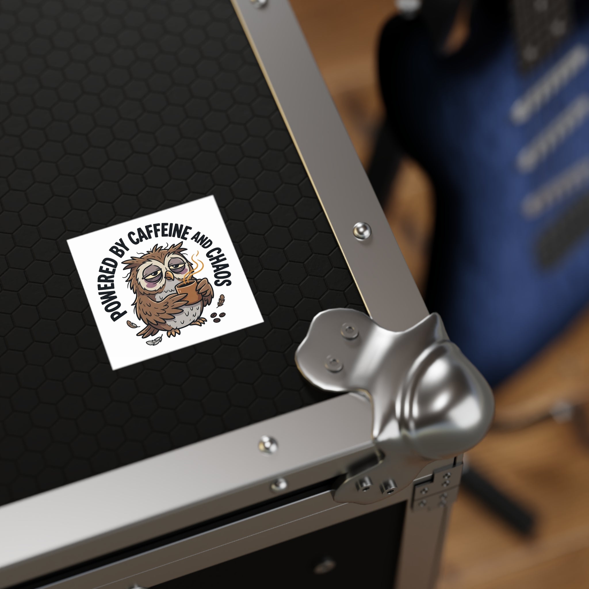 After Bedtime Hours Square Sticker — Funny Raccoon Wine Night Indoor/Outdoor Sticker