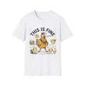 This Is Fine Chicken T-Shirt — Funny Stressed Hen Graphic Tee