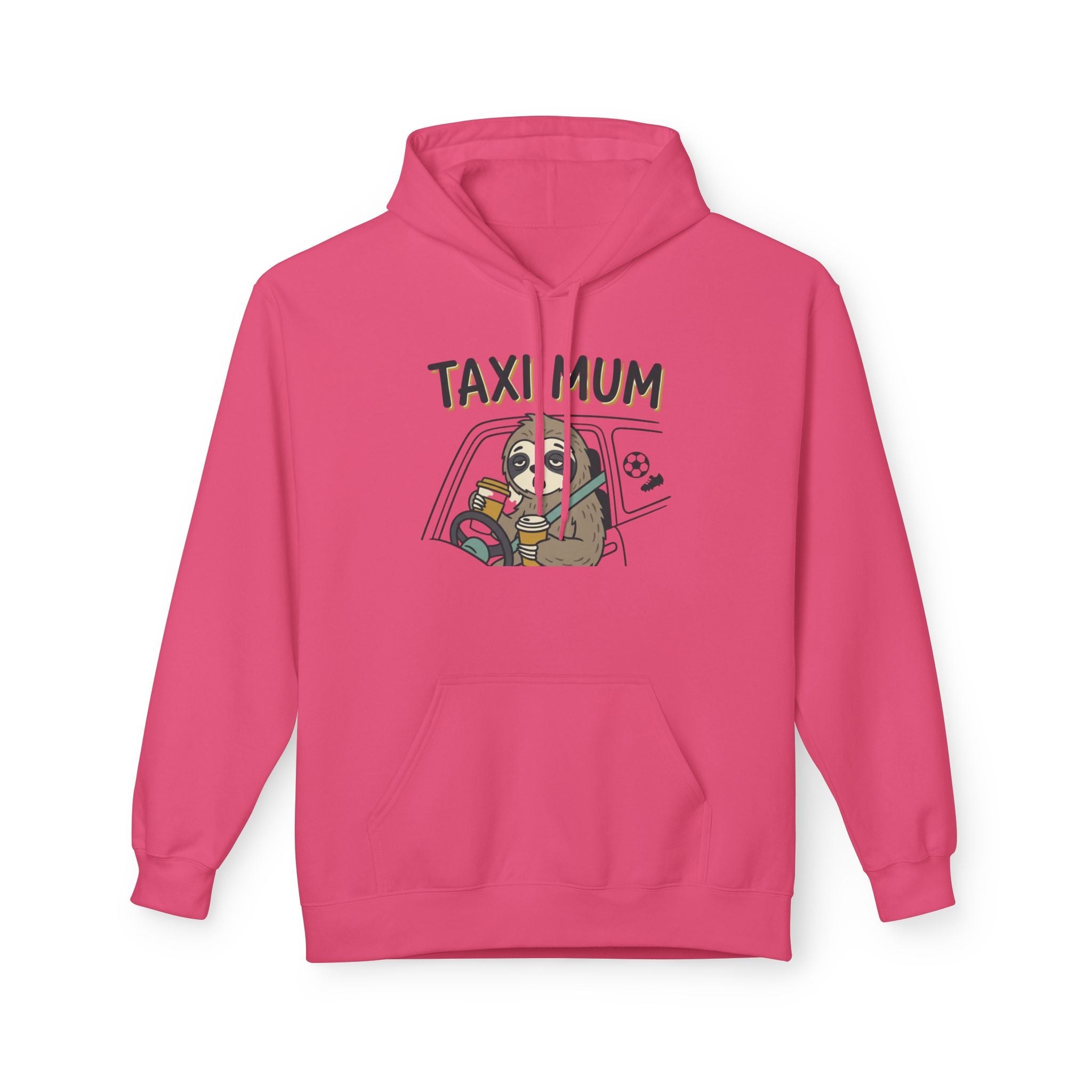 Taxi Mum Hoodie — Cute Sloth Mom Driving Graphic Sweatshirt