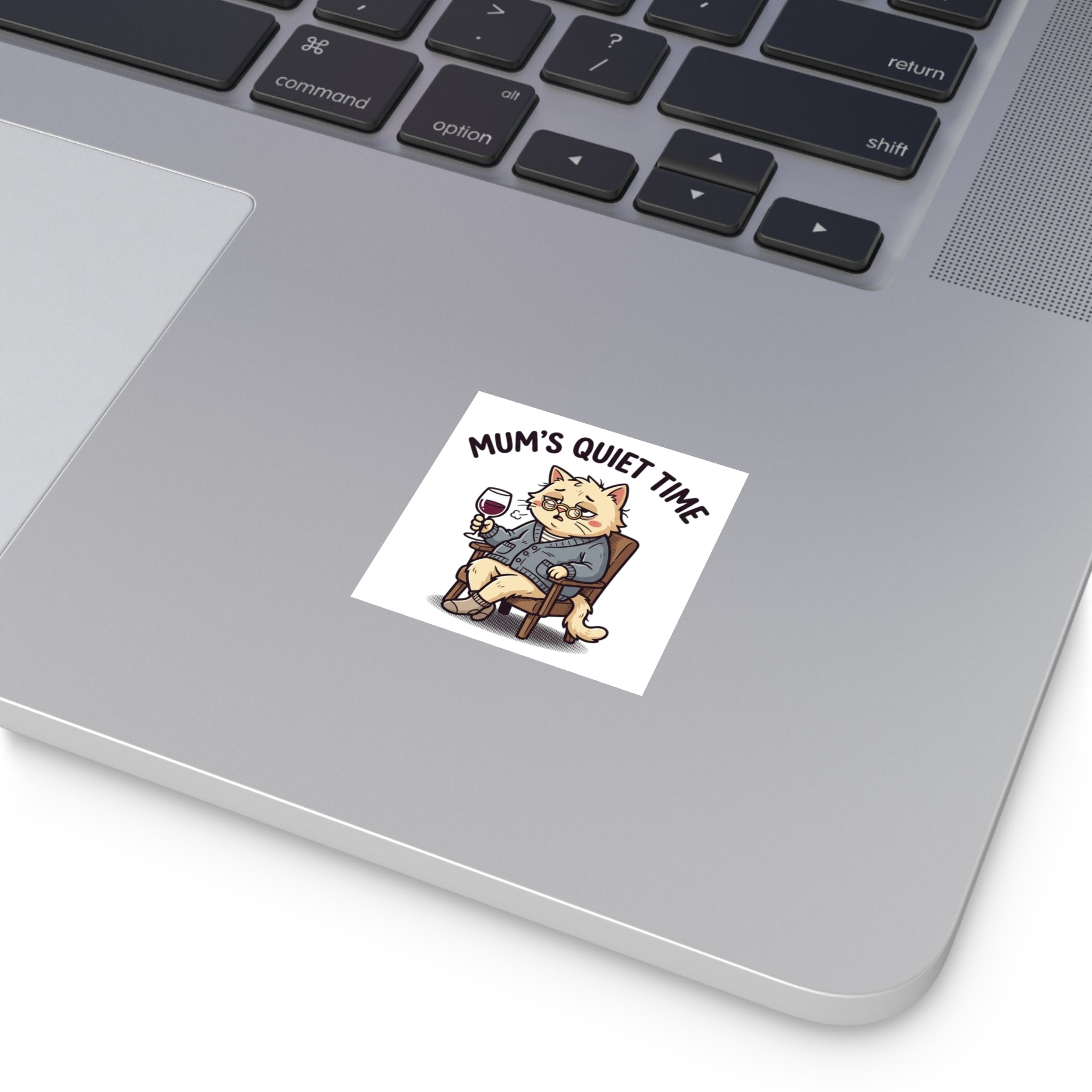 This Is Fine Chicken Square Sticker — Funny Mama Hen & Chicks Outdoor/Indoor Sticker