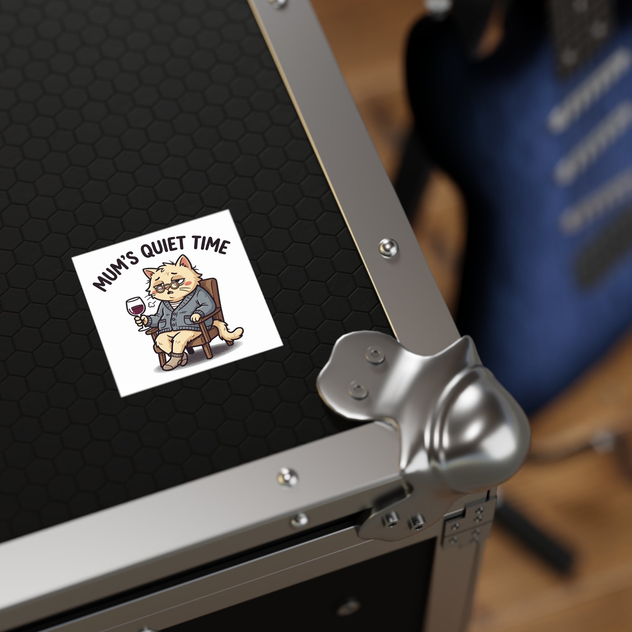 This Is Fine Chicken Square Sticker — Funny Mama Hen & Chicks Outdoor/Indoor Sticker