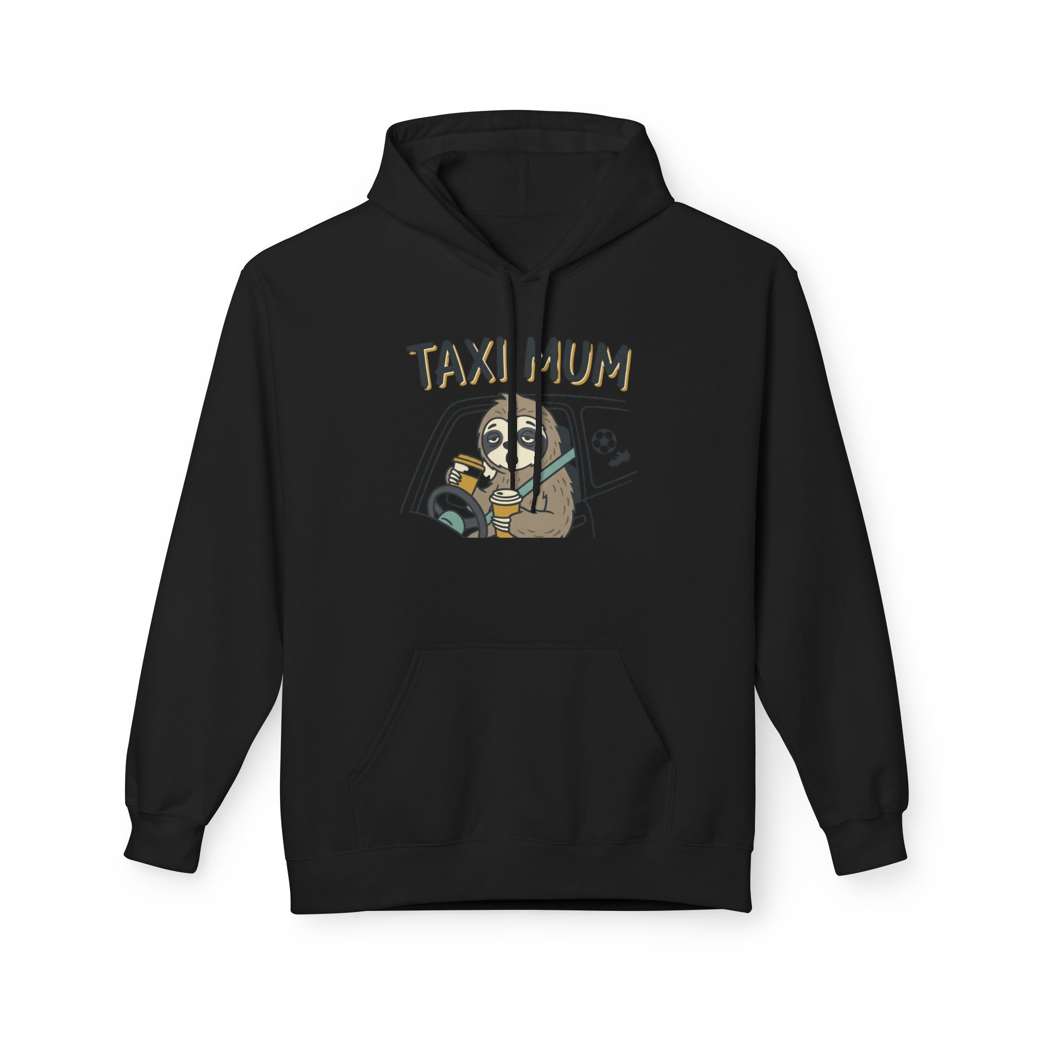 Taxi Mum Hoodie — Cute Sloth Mom Driving Graphic Sweatshirt