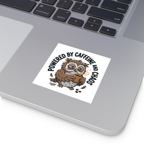 After Bedtime Hours Square Sticker — Funny Raccoon Wine Night Indoor/Outdoor Sticker