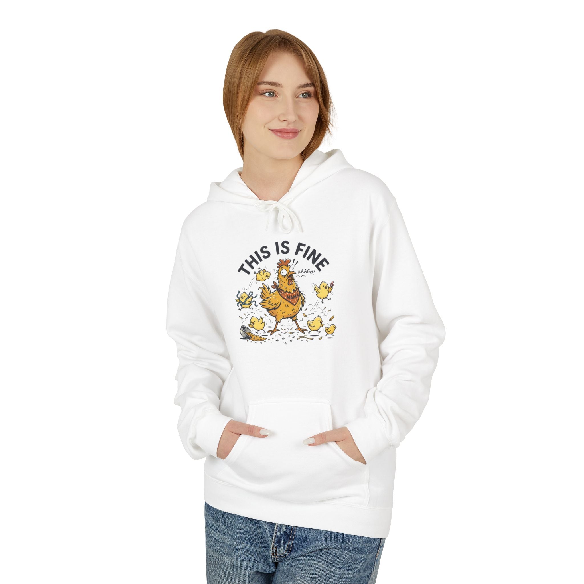 This Is Fine Hoodie — Funny Cartoon Dog & Fire Graphic Pullover