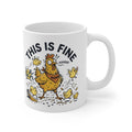 Coffee Mug — "This Is Fine" Cartoon Chicken Coffee Cup, Funny Office Gift
