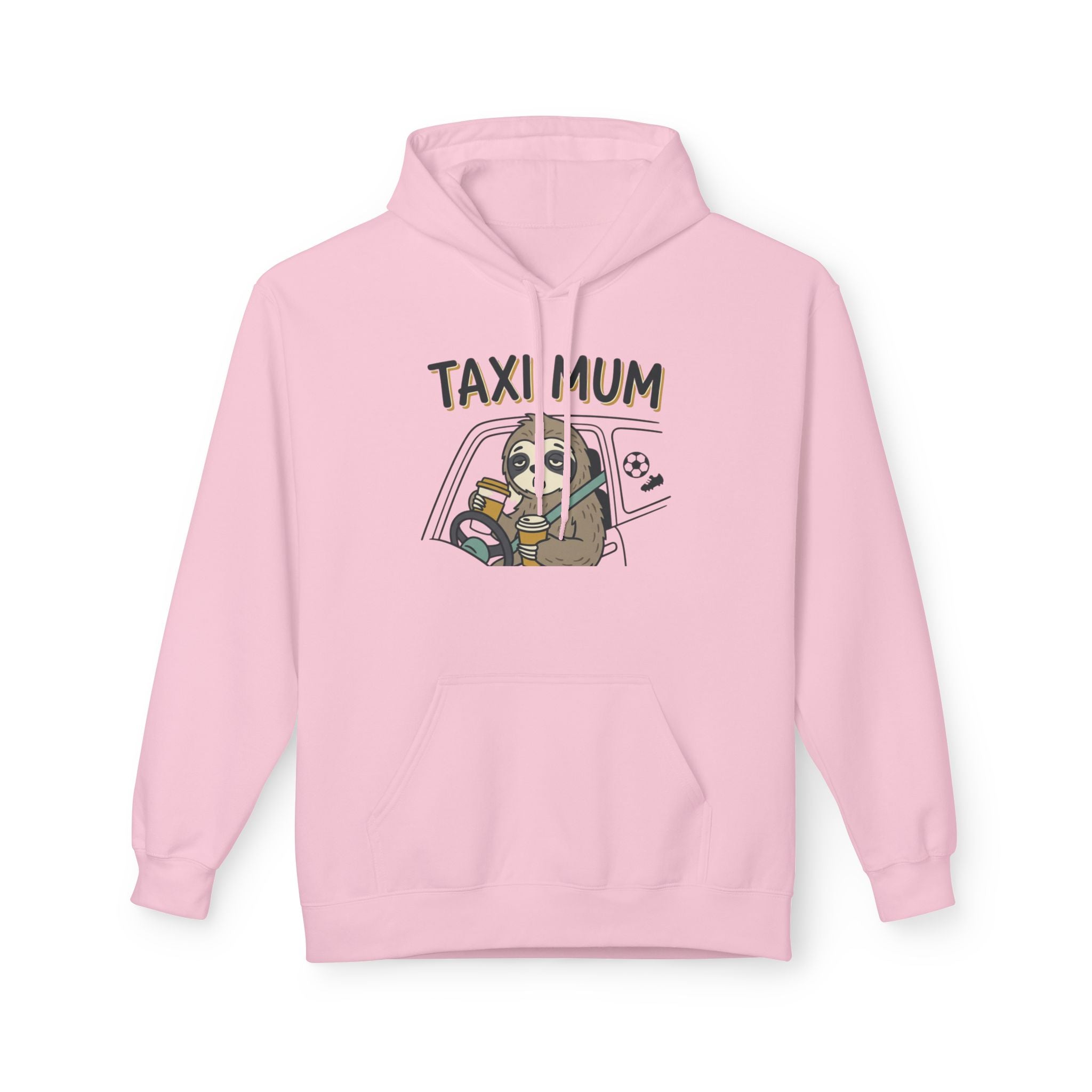 Taxi Mum Hoodie — Cute Sloth Mom Driving Graphic Sweatshirt