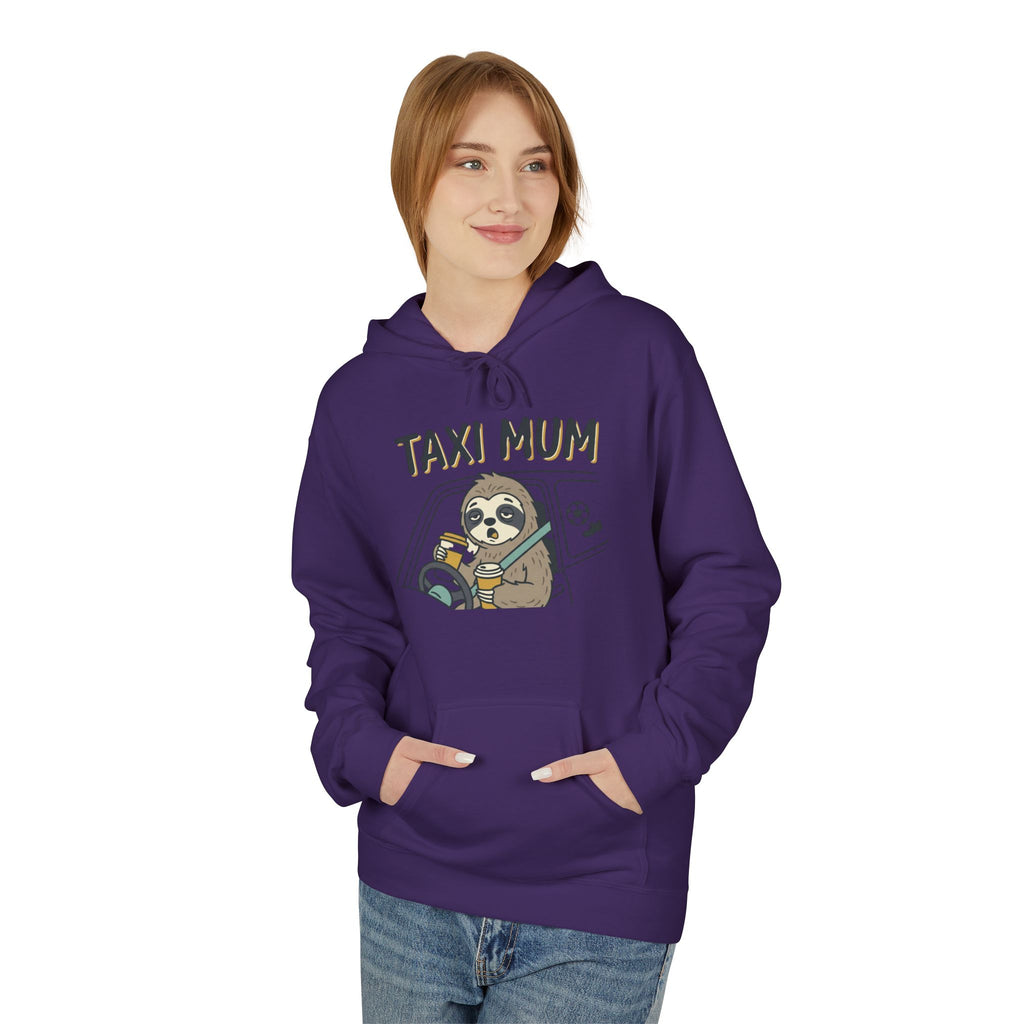 Taxi Mum Hoodie — Cute Sloth Mom Driving Graphic Sweatshirt