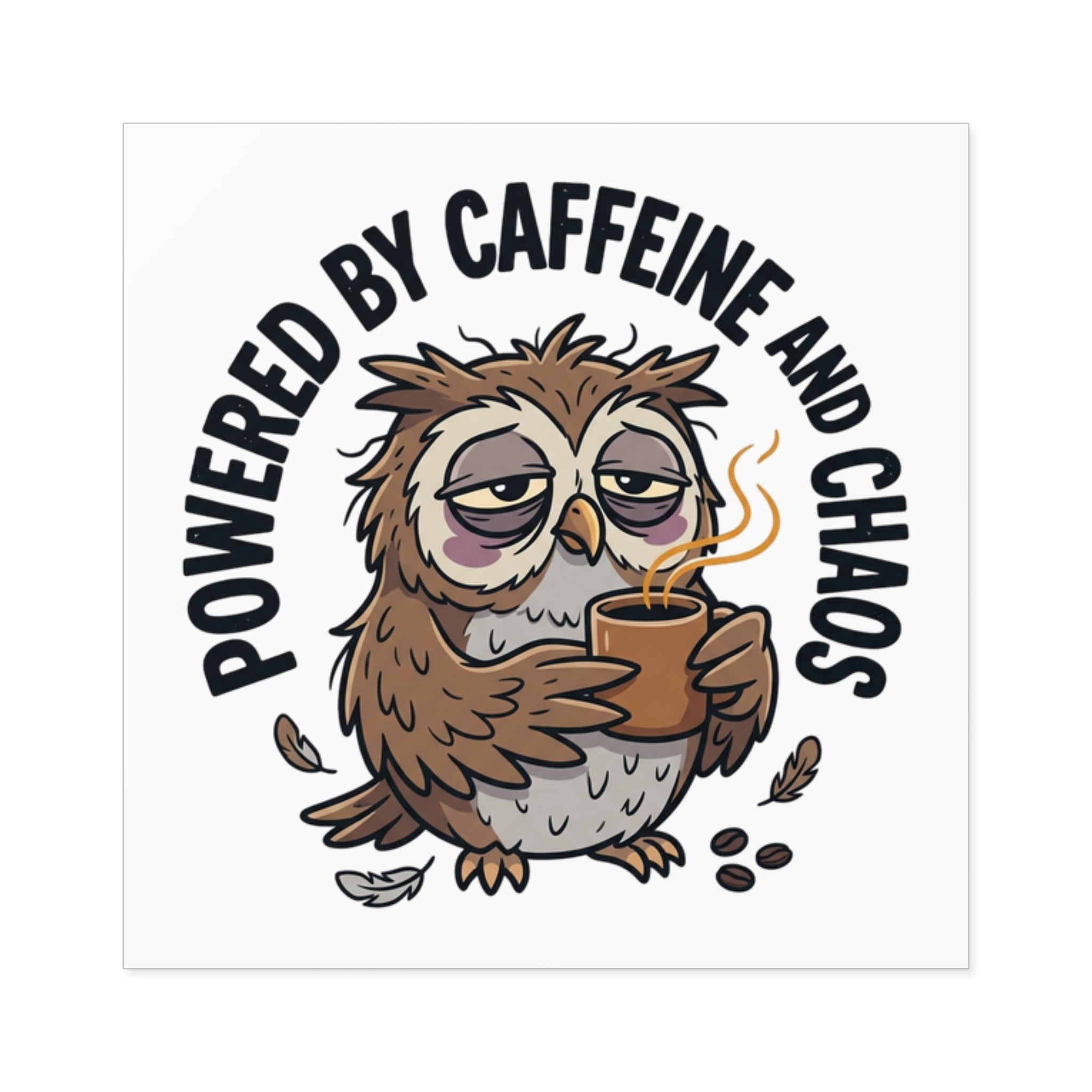 After Bedtime Hours Square Sticker — Funny Raccoon Wine Night Indoor/Outdoor Sticker