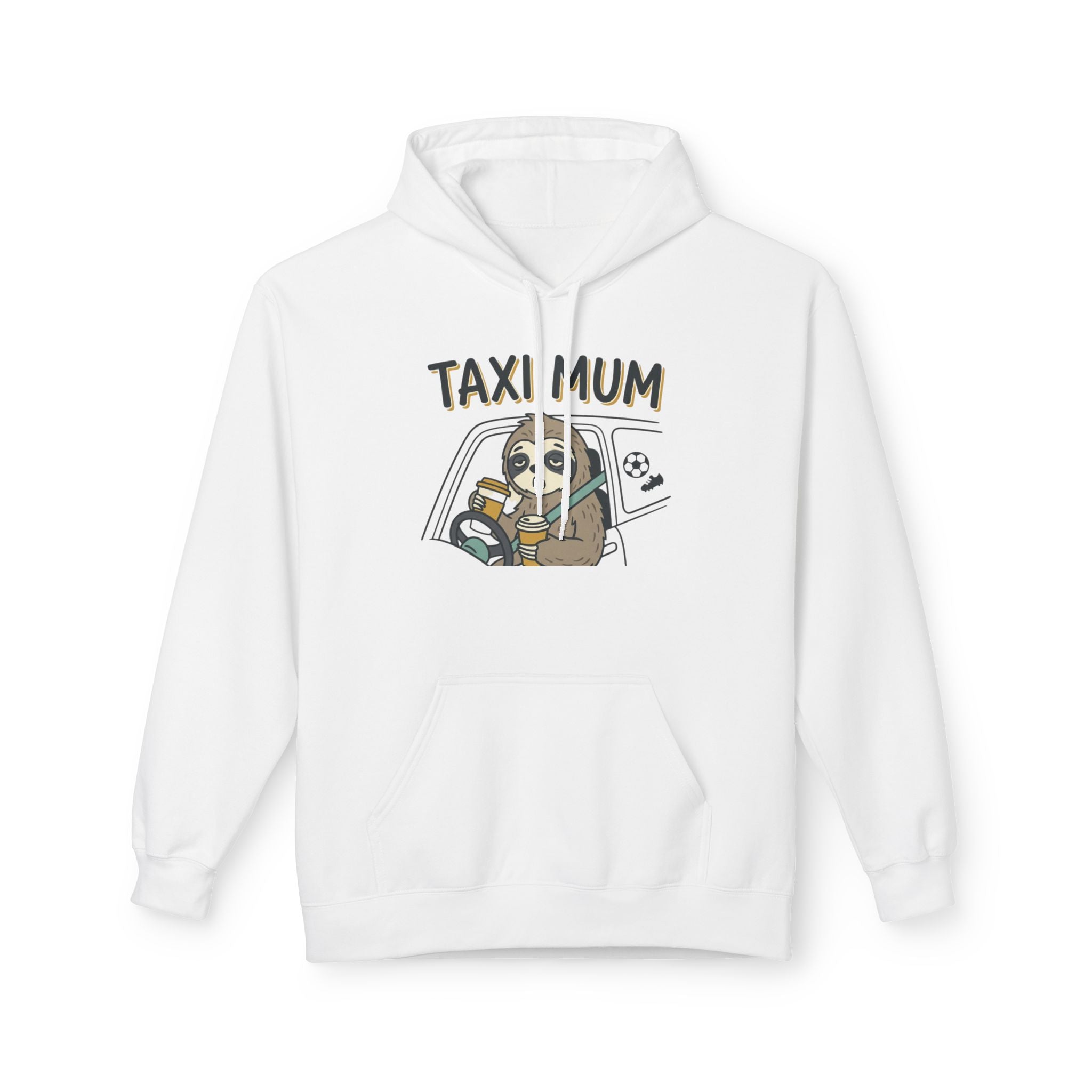 Taxi Mum Hoodie — Cute Sloth Mom Driving Graphic Sweatshirt