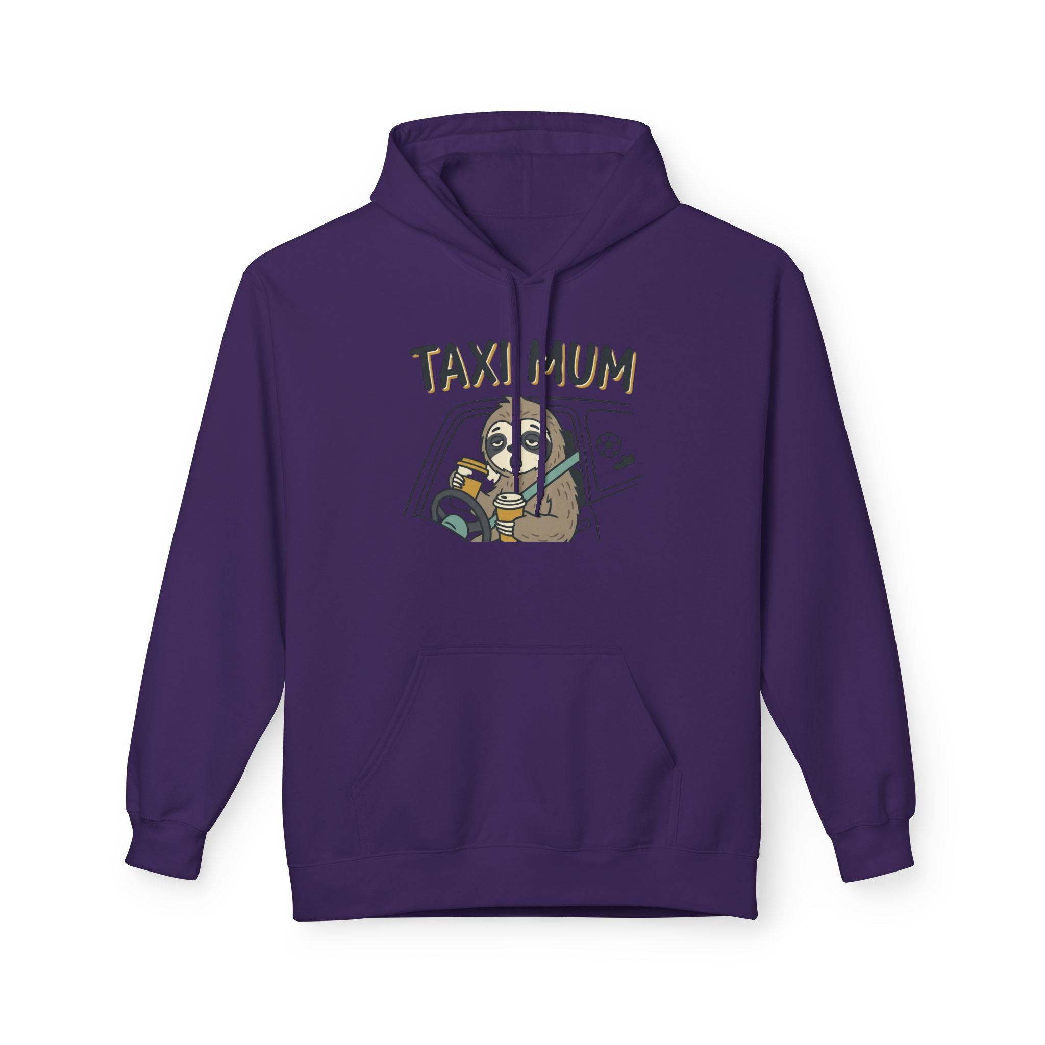 Taxi Mum Hoodie — Cute Sloth Mom Driving Graphic Sweatshirt