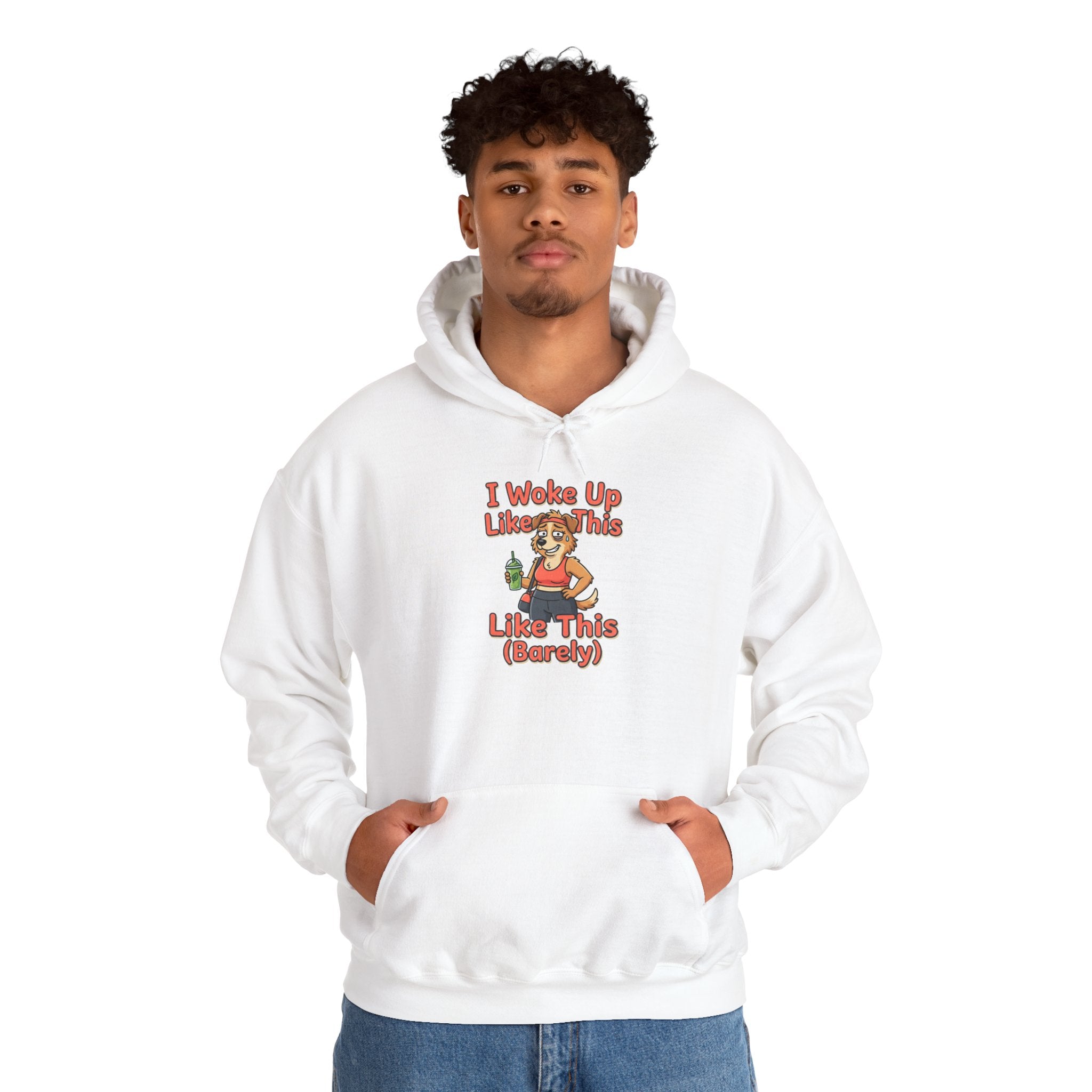 I Woke Up Like This (Barely) Hoodie — Funny Lazy Morning Graphic Sweatshirt