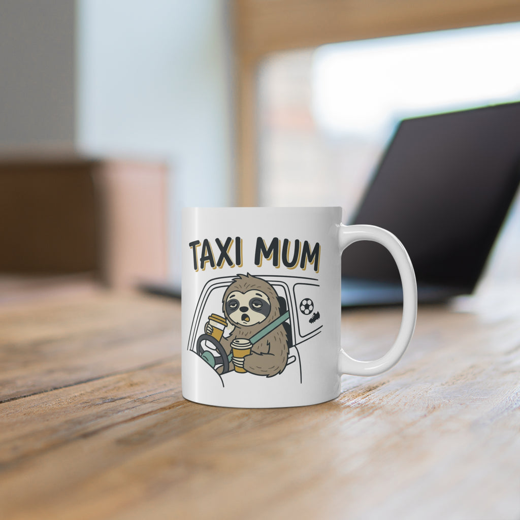 Taxi Mum Coffee Mug — Funny 'TAXI MUM' Ceramic Mug, 11 oz