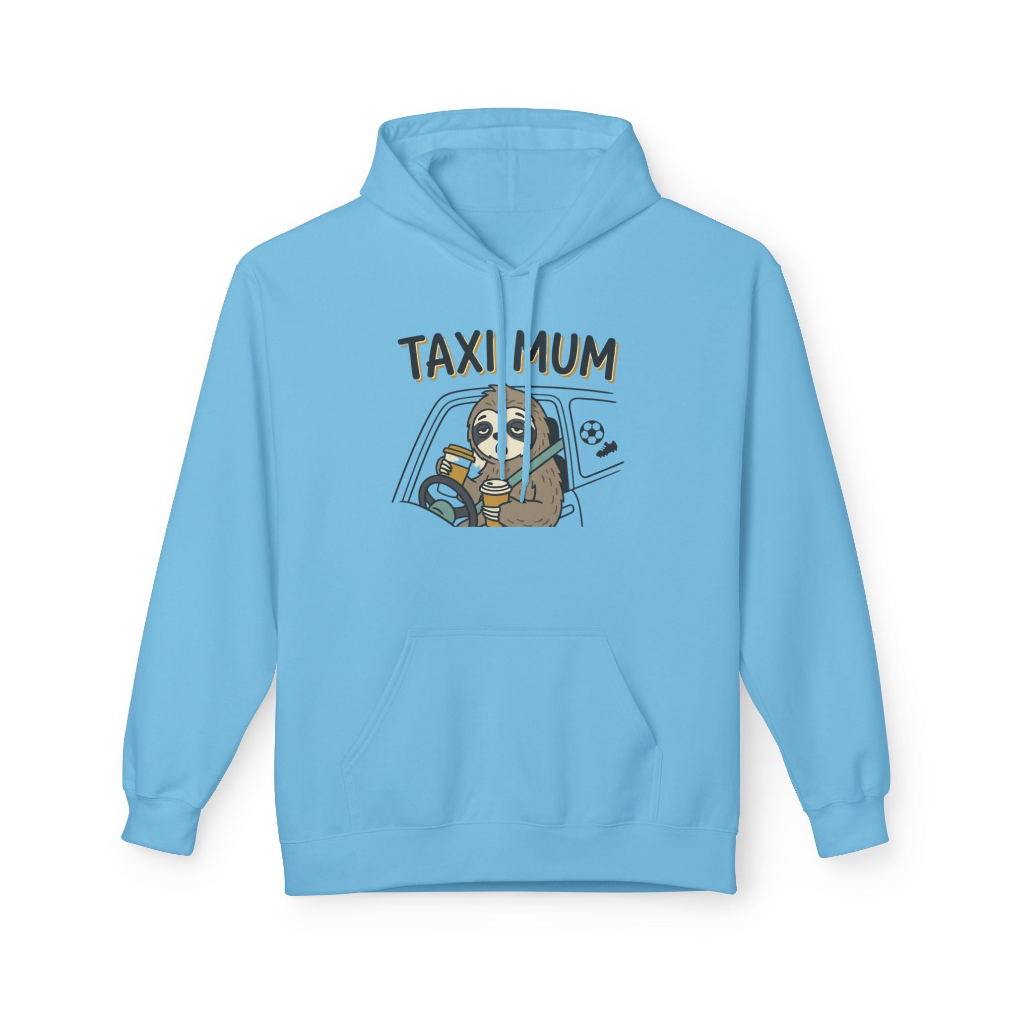 Taxi Mum Hoodie — Cute Sloth Mom Driving Graphic Sweatshirt