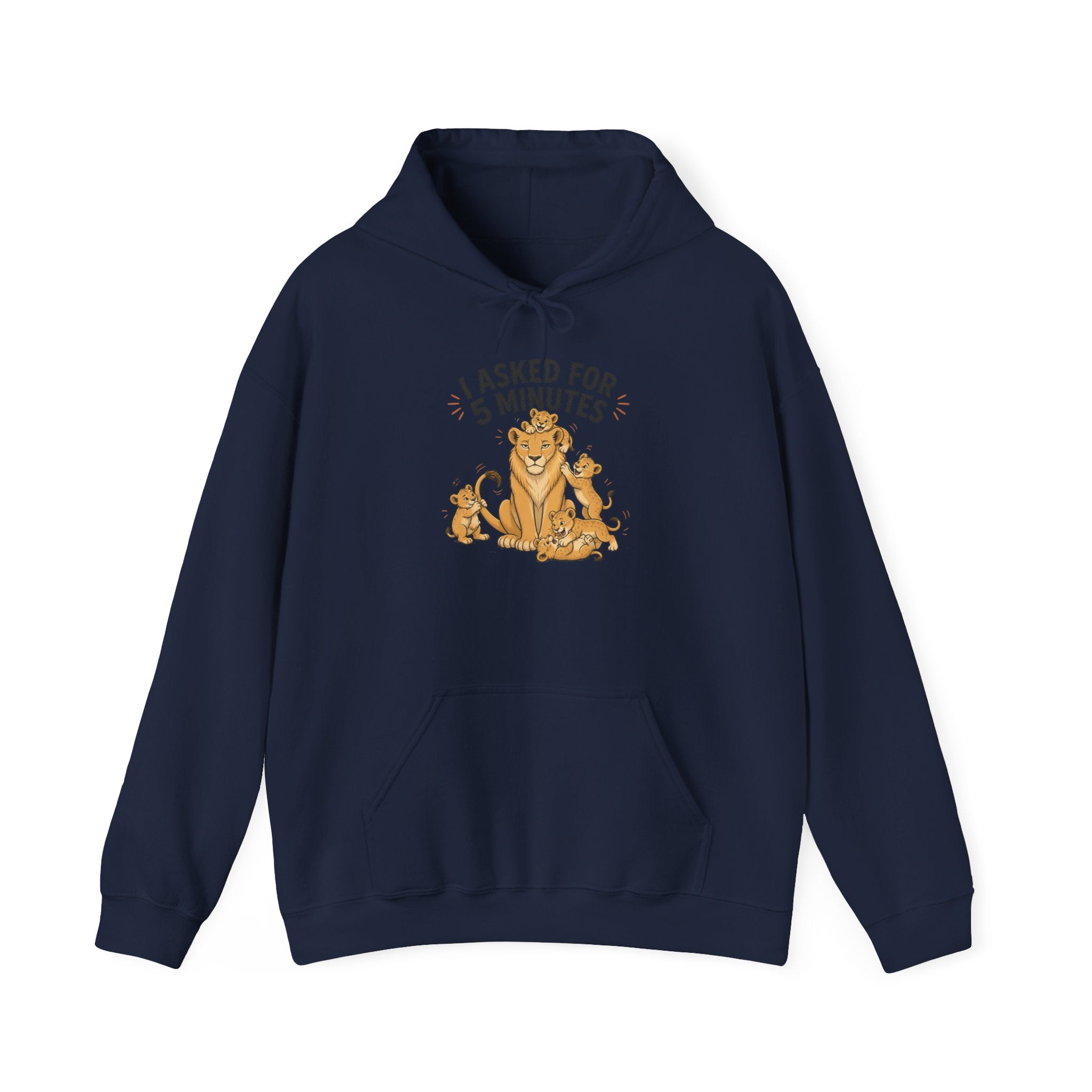 Hoodie — "I Asked for 5 Minutes" Funny Lioness Graphic Hoodie