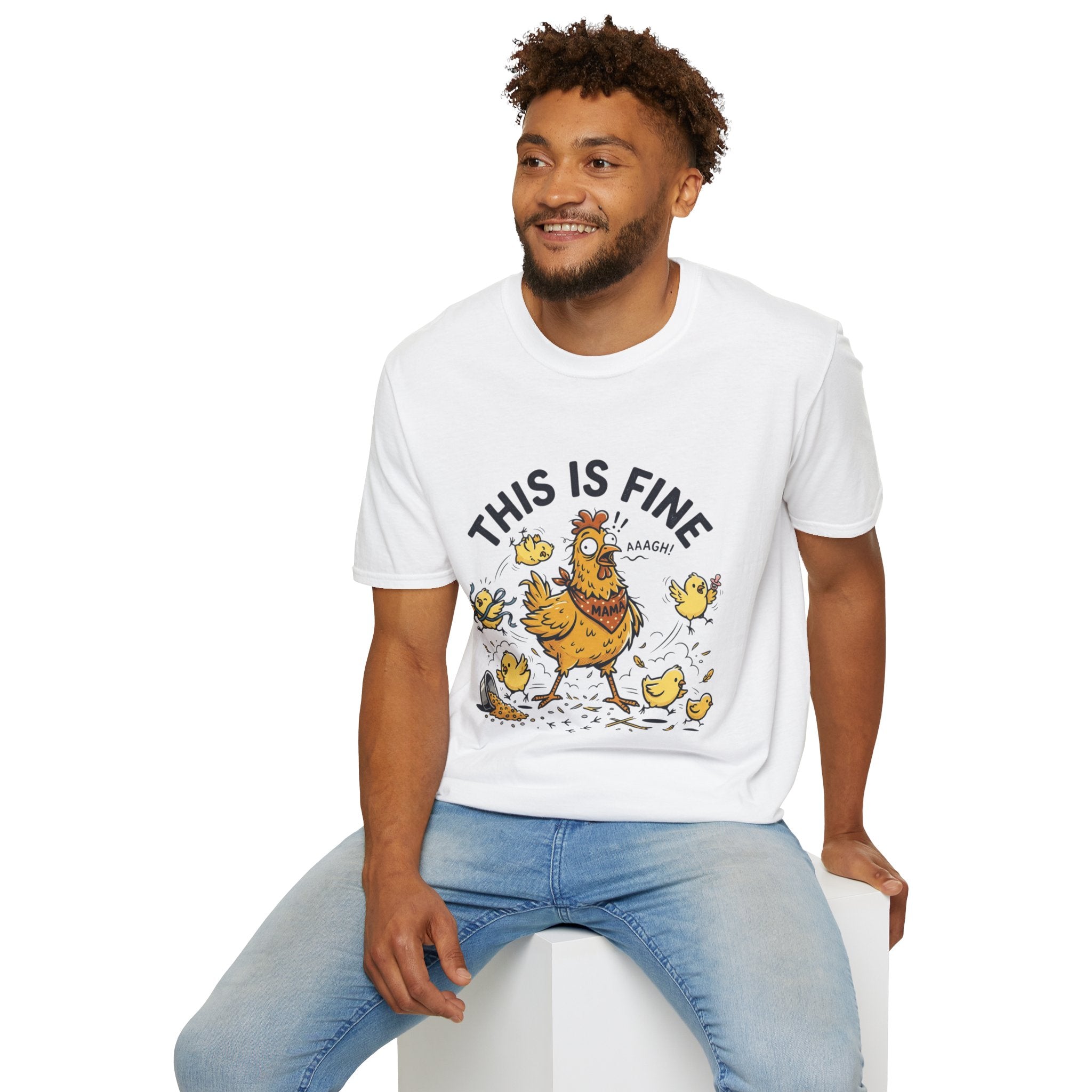 This Is Fine Chicken T‑Shirt — Funny Farm Humor Tee