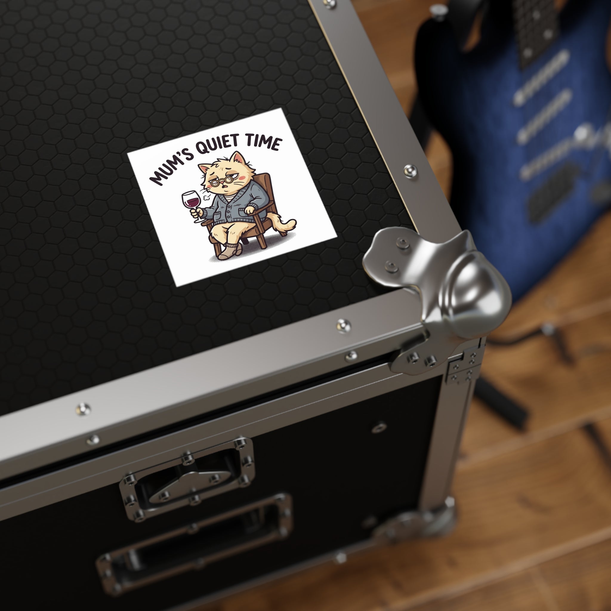 This Is Fine Chicken Square Sticker — Funny Mama Hen & Chicks Outdoor/Indoor Sticker