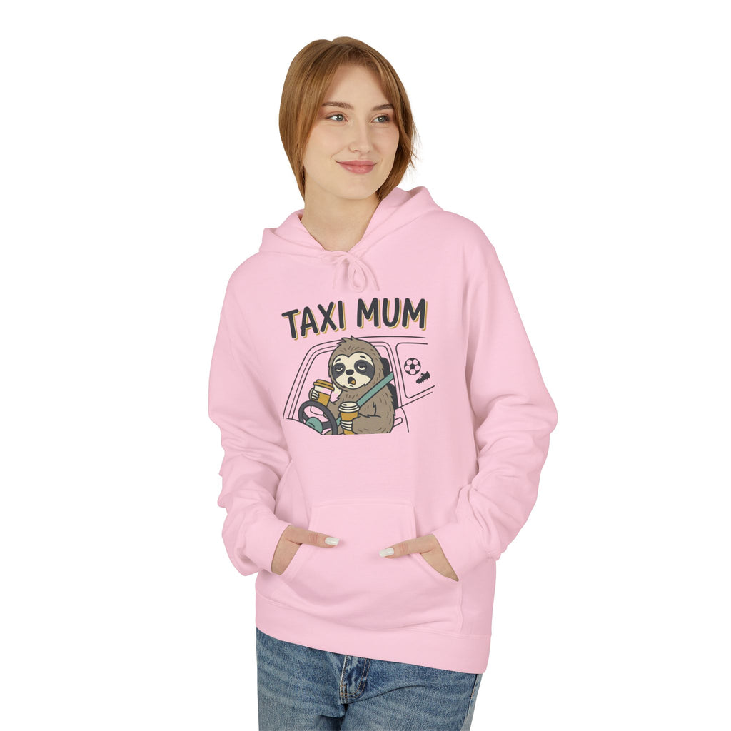 Taxi Mum Hoodie — Cute Sloth Mom Driving Graphic Sweatshirt
